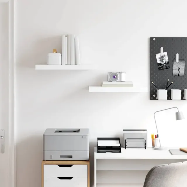 Étagère murale flottante 2 pcs Blanc brillant 50x23x3,8 cm MDF