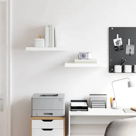 Étagère murale flottante 2 pcs Blanc brillant 50x23x3,8 cm MDF