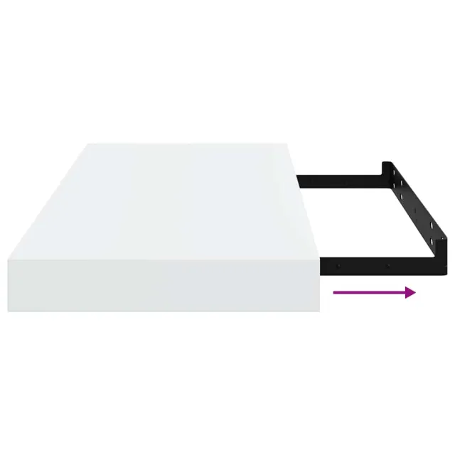 Étagère murale flottante 2 pcs Blanc brillant 50x23x3,8 cm MDF