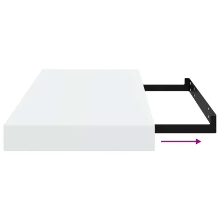 Étagère murale flottante 2 pcs Blanc brillant 50x23x3,8 cm MDF