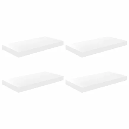Étagère murale flottante 4 pcs Blanc brillant 50x23x3,8 cm MDF 2