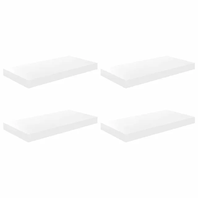 Étagère murale flottante 4 pcs Blanc brillant 50x23x3,8 cm MDF