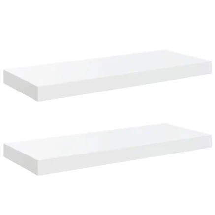 Étagère murale flottante 2 pcs Blanc brillant 60x23,5x3,8cm MDF 2
