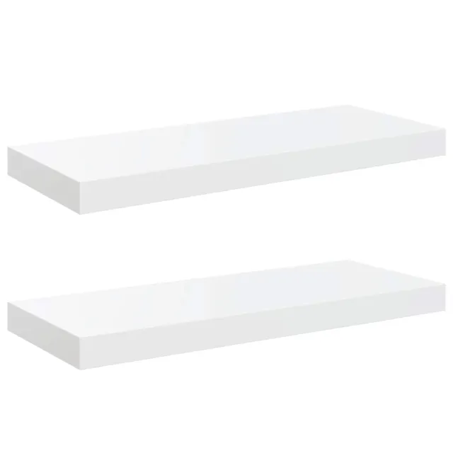 Étagère murale flottante 2 pcs Blanc brillant 60x23,5x3,8cm MDF