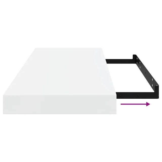 Étagère murale flottante 2 pcs Blanc brillant 60x23,5x3,8cm MDF