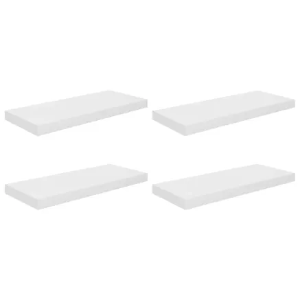 Étagère murale flottante 4 pcs Blanc brillant 60x23,5x3,8cm MDF 2