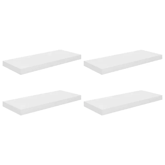 Étagère murale flottante 4 pcs Blanc brillant 60x23,5x3,8cm MDF