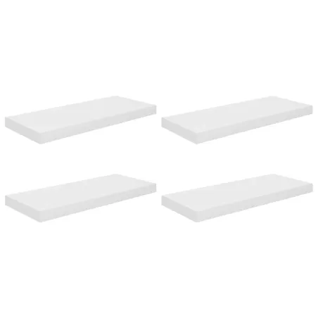Étagère murale flottante 4 pcs Blanc brillant 60x23,5x3,8cm MDF