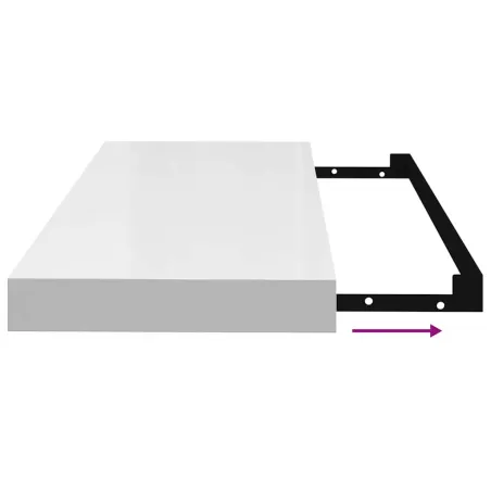 Étagère murale flottante 4 pcs Blanc brillant 60x23,5x3,8cm MDF