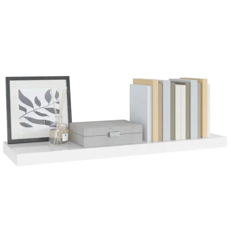 Étagère murale flottante Blanc brillant 80x23,5x3,8 cm MDF