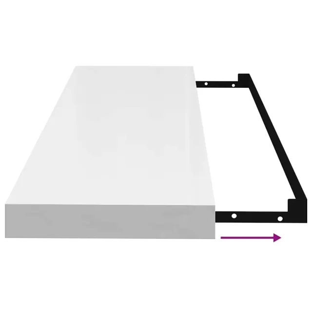Étagère murale flottante Blanc brillant 80x23,5x3,8 cm MDF