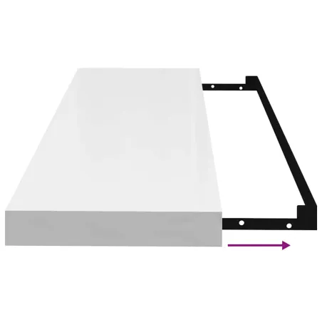 Étagère murale flottante Blanc brillant 80x23,5x3,8 cm MDF