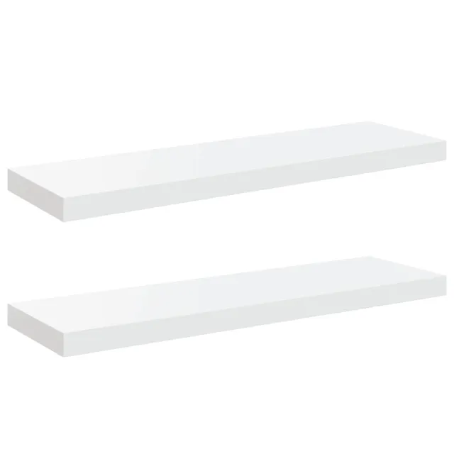 Étagère murale flottante 2 pcs Blanc brillant 80x23,5x3,8cm MDF