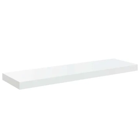 Étagère murale flottante 2 pcs Blanc brillant 80x23,5x3,8cm MDF
