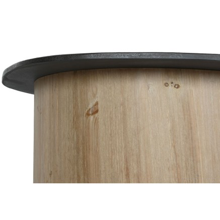 Tavolino da Caffè Home ESPRIT Naturale Marrone scuro Abete 90 x 90 x 2