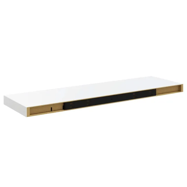 Étagère murale flottante 2 pcs Blanc brillant 80x23,5x3,8cm MDF