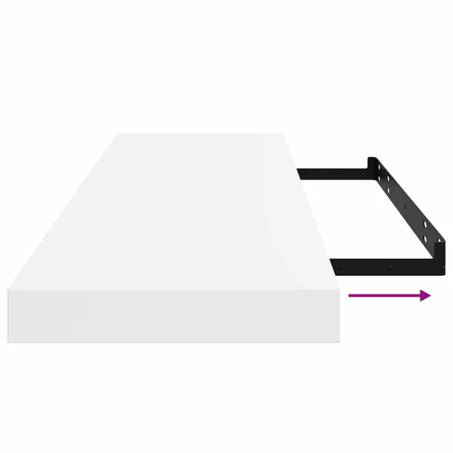 Étagère murale flottante 2 pcs Blanc brillant 80x23,5x3,8cm MDF