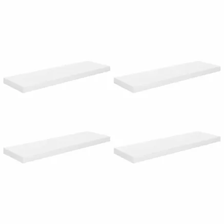 Étagère murale flottante 4 pcs Blanc brillant 80x23,5x3,8cm MDF 2