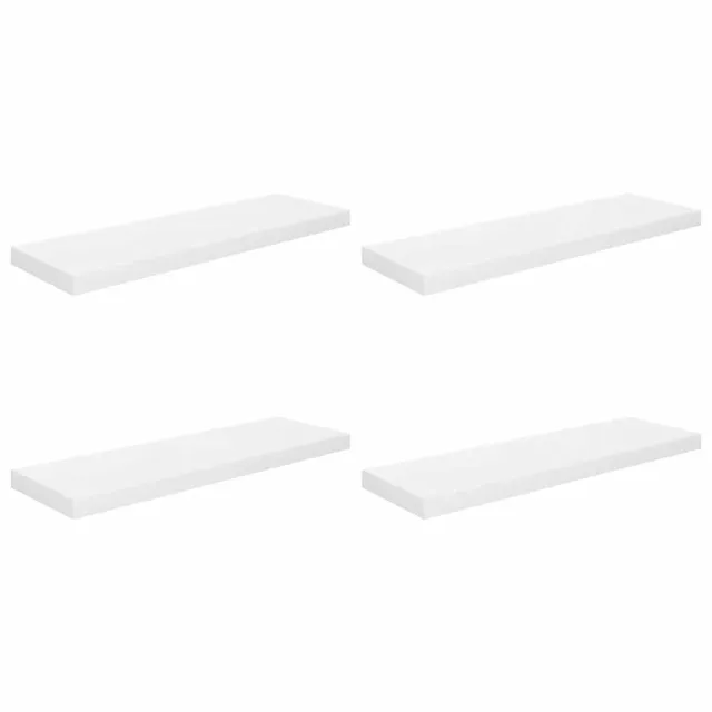 Étagère murale flottante 4 pcs Blanc brillant 80x23,5x3,8cm MDF