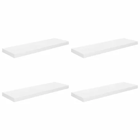 Étagère murale flottante 4 pcs Blanc brillant 80x23,5x3,8cm MDF