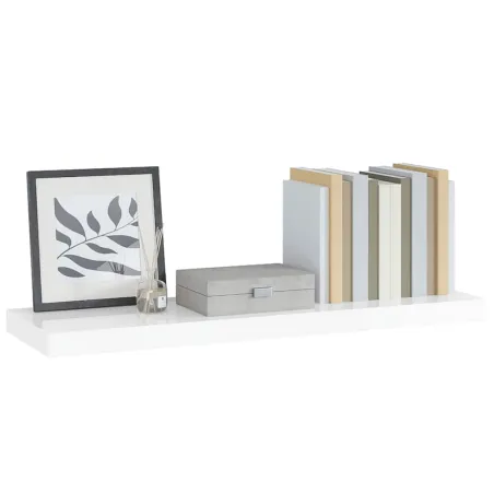 Étagère murale flottante Blanc brillant 90x23,5x3,8 cm MDF