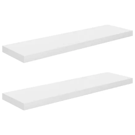 Étagère murale flottante 2 pcs Blanc brillant 90x23,5x3,8cm MDF 2