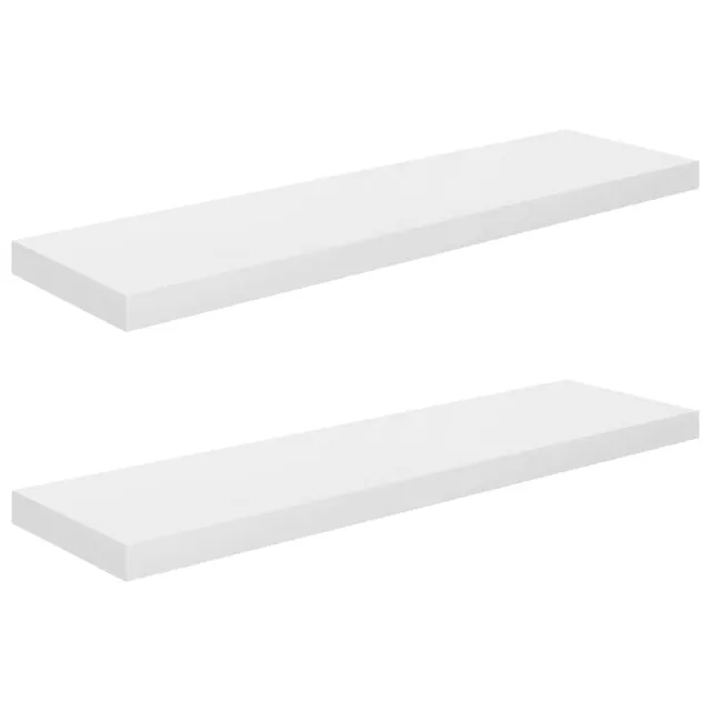 Étagère murale flottante 2 pcs Blanc brillant 90x23,5x3,8cm MDF