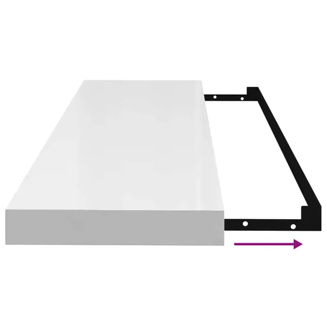 Étagère murale flottante 2 pcs Blanc brillant 90x23,5x3,8cm MDF