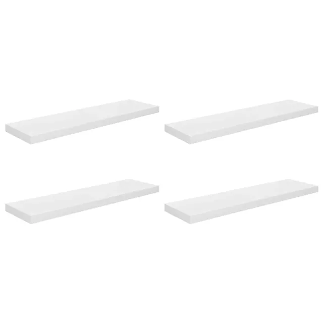 Étagère murale flottante 4 pcs Blanc brillant 90x23,5x3,8cm MDF