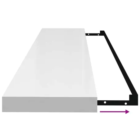 Étagère murale flottante Blanc brillant 120x23,5x3,8 cm MDF