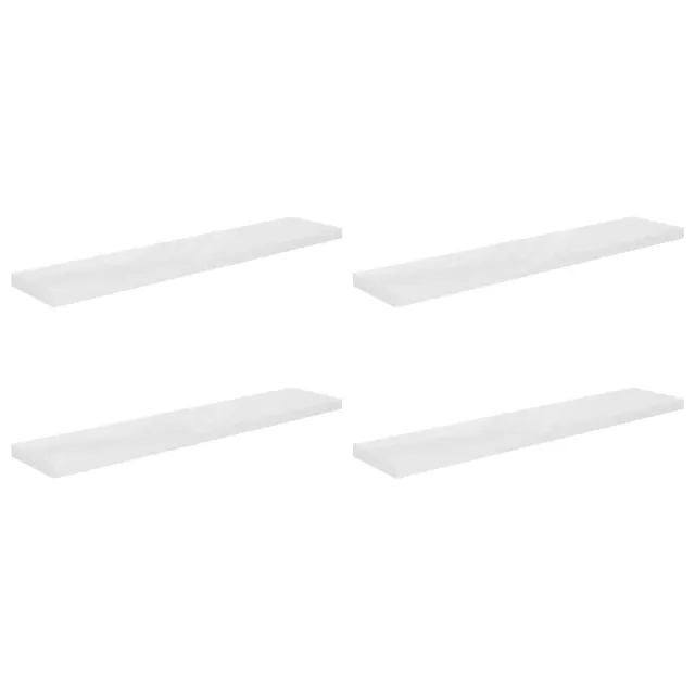 Étagère murale flottante 4pcs Blanc brillant 120x23,5x3,8cm MDF