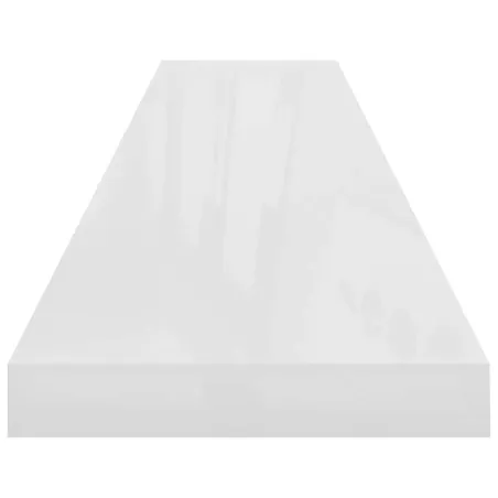 Étagère murale flottante 4pcs Blanc brillant 120x23,5x3,8cm MDF