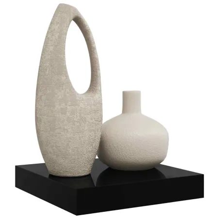 Étagère murale flottante Noir brillant 23x23,5x3,8 cm MDF