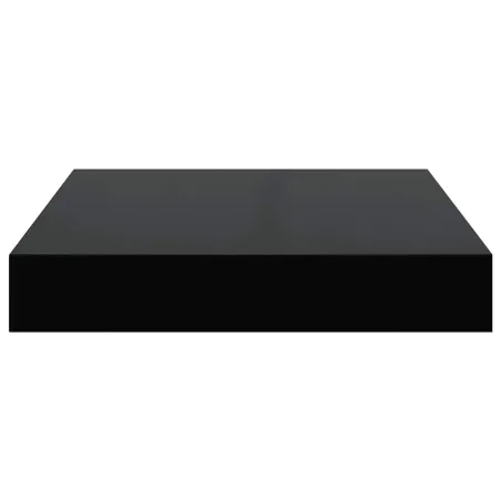 Étagère murale flottante Noir brillant 23x23,5x3,8 cm MDF