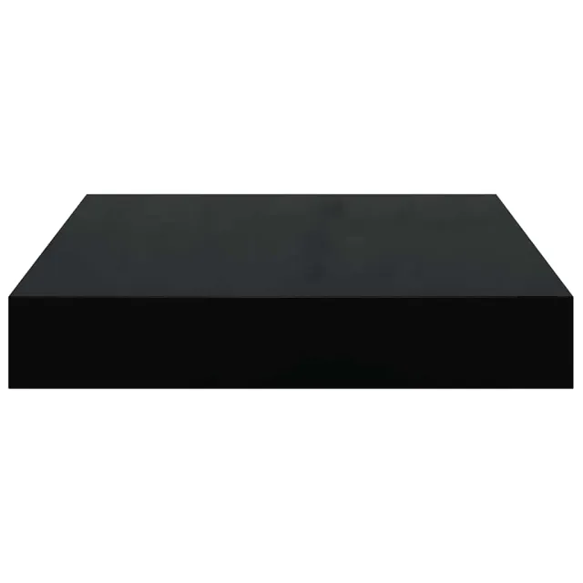 Étagère murale flottante 2 pcs Noir brillant 23x23,5x3,8 cm MDF