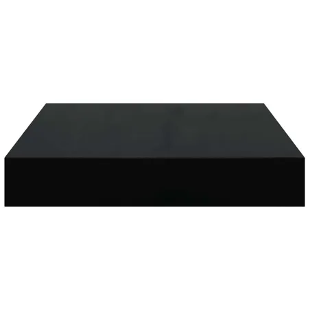 Étagère murale flottante 2 pcs Noir brillant 23x23,5x3,8 cm MDF