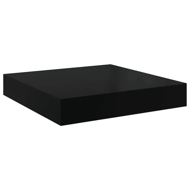 Étagère murale flottante 2 pcs Noir brillant 23x23,5x3,8 cm MDF