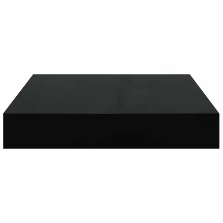 Étagère murale flottante 4 pcs Noir brillant 23x23,5x3,8 cm MDF