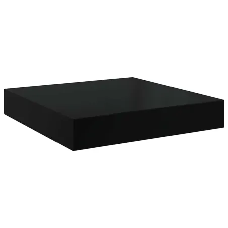 Étagère murale flottante 4 pcs Noir brillant 23x23,5x3,8 cm MDF
