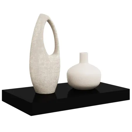 Étagère murale flottante Noir brillant 40x23x3,8 cm MDF
