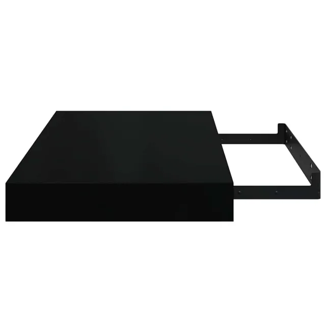 Étagère murale flottante Noir brillant 40x23x3,8 cm MDF