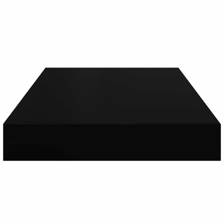 Étagère murale flottante 4 pcs Noir brillant 40x23x3,8 cm MDF