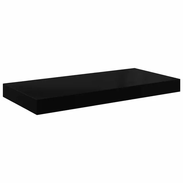 Étagère murale flottante Noir brillant 50x23x3,8 cm MDF