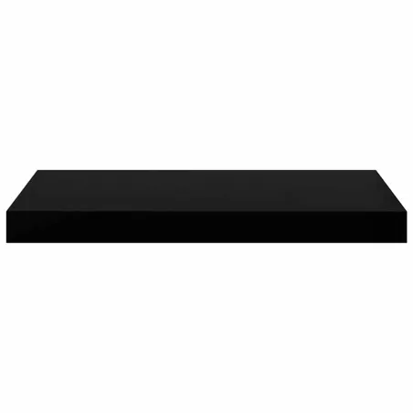 Étagère murale flottante 2 pcs Noir brillant 50x23x3,8 cm MDF