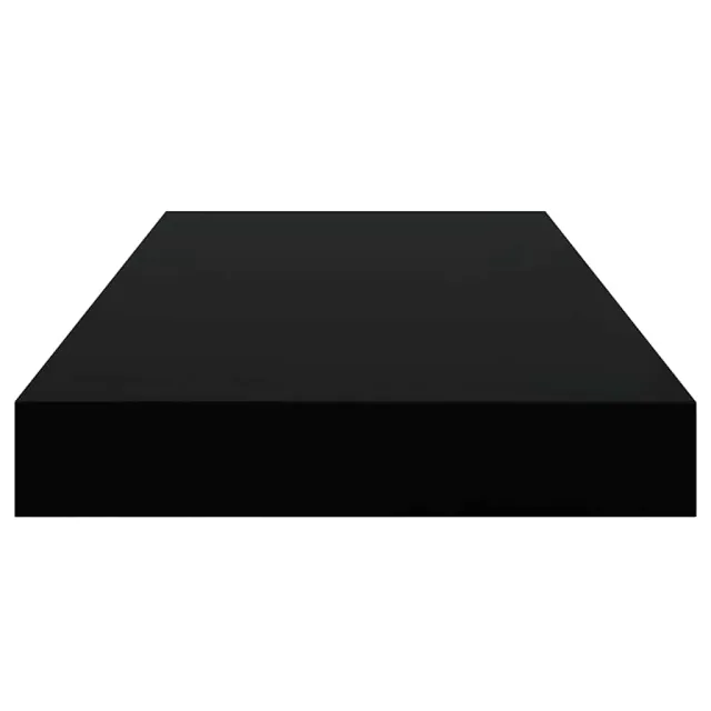 Étagère murale flottante 2 pcs Noir brillant 50x23x3,8 cm MDF