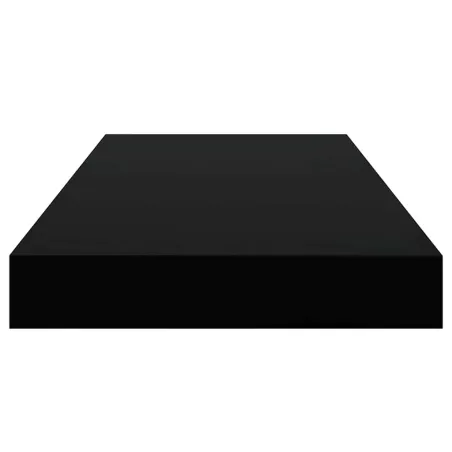 Étagère murale flottante 2 pcs Noir brillant 50x23x3,8 cm MDF