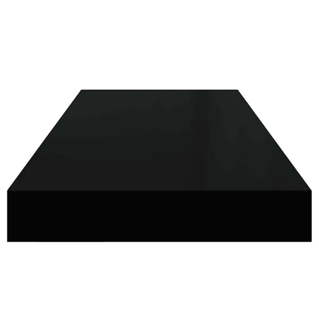 Étagère murale flottante Noir brillant 60x23,5x3,8 cm MDF