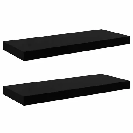 Étagère murale flottante 2 pcs Noir brillant 60x23,5x3,8 cm MDF 2