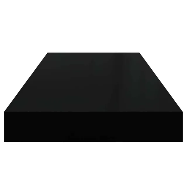 Étagère murale flottante 2 pcs Noir brillant 60x23,5x3,8 cm MDF