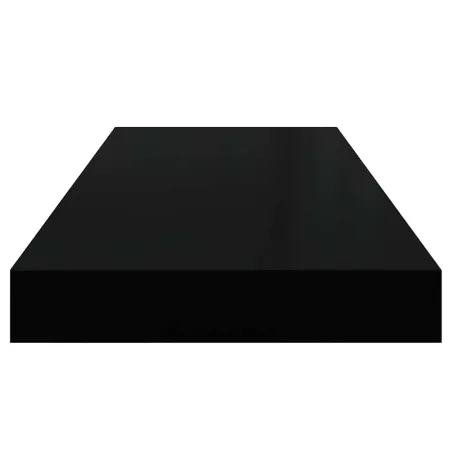 Étagère murale flottante 2 pcs Noir brillant 60x23,5x3,8 cm MDF